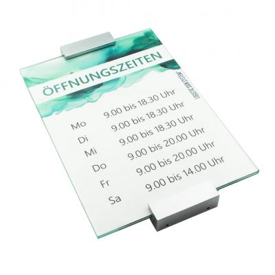 Tuerschild Vitrum A aus Glas DIN A4